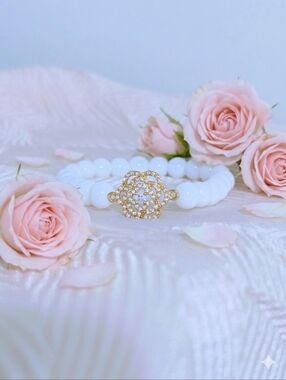 Agate Bracelet With Cubic Zirconia Charm